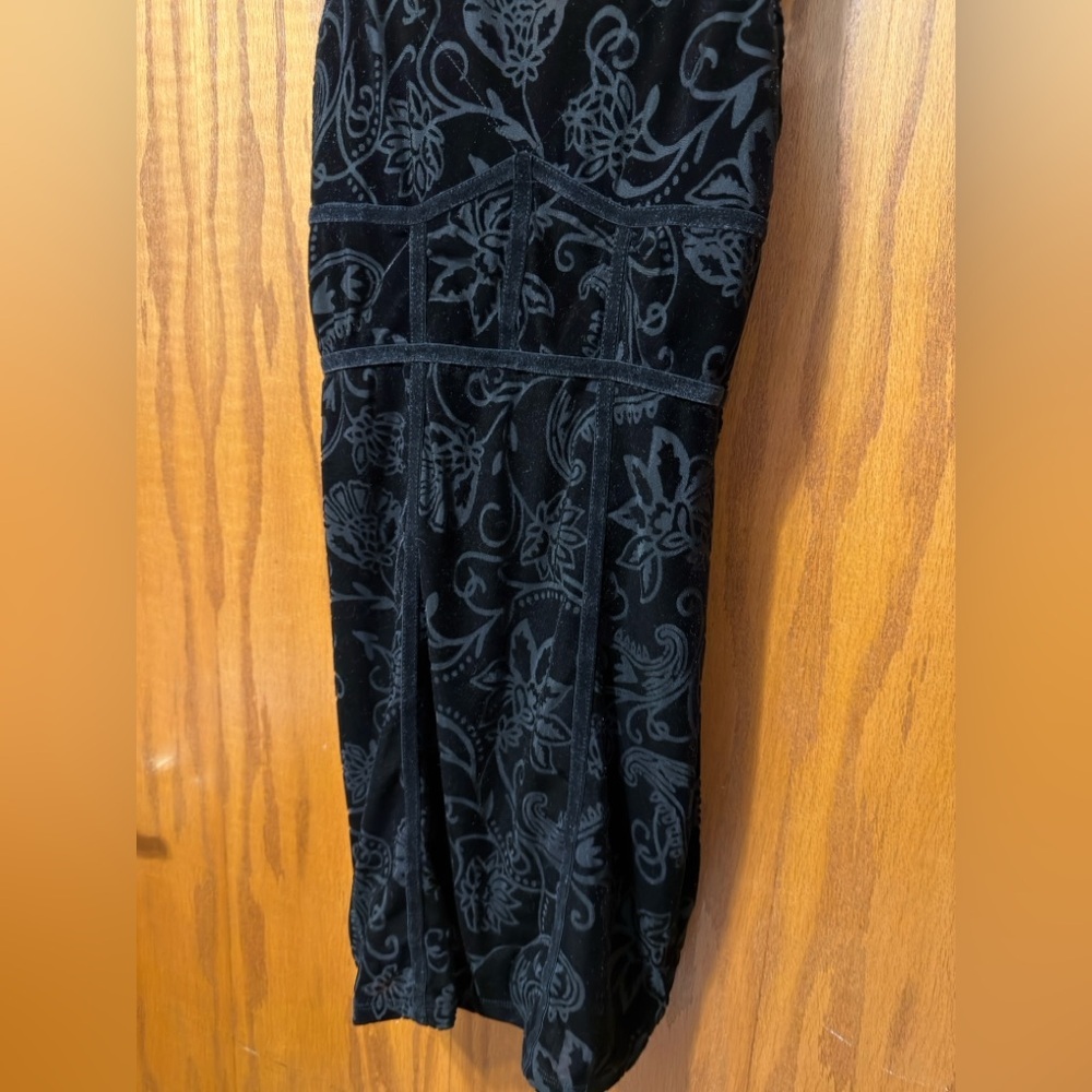 Free People Black Velvet Bodycon Burnout Dress Size XS in EUC - Picture 6 of 15